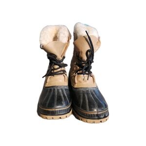 Sorel Scout Vintage Winter Boots Tan Black Men's 8 Made in‎ USA